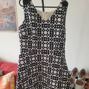 Talbots Navy Floral Jacquard Dress